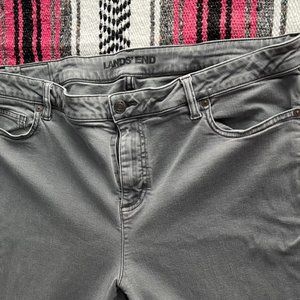 Lands'End Midrise Straight Leg Jeans, Grey, 18/32
